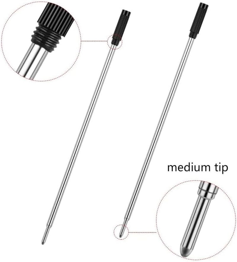 MengRan 4.5'' Ballpoint Ink Pen Refills for Twist Pens,1mm Medium Tip, Compatible with Cross Pen Refills (8513)(10 Pcs Black Ink) - Image 2